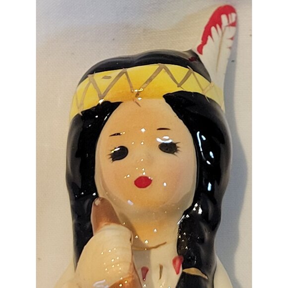 Josef Originals Native American Figurine "Americo" Vintage Ceramic Hand-Painted - Picture 6 of 10